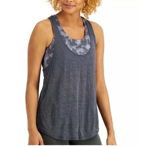 Ideology Tops - Ideology Women's Sleeveless Racerback Camo Bra Training Tank Top Gray M, $40 NWT